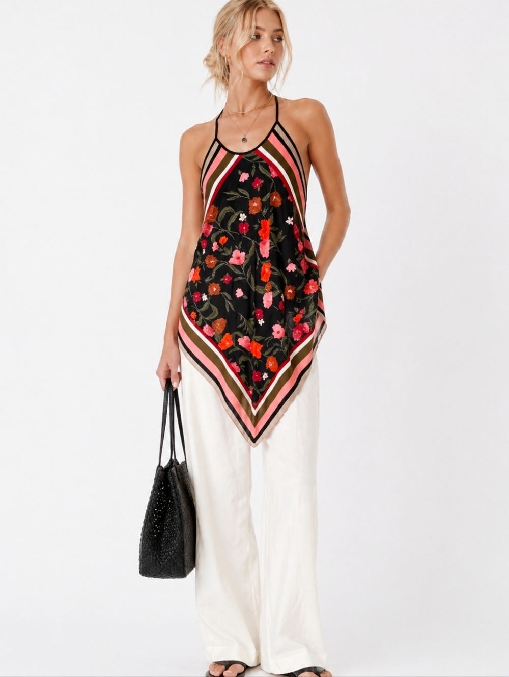 Zara Cottagecore Tank Top Zara Coastal Grandma Floral Asymmetrical Hem Top Small